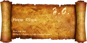 Hepp Olga névjegykártya